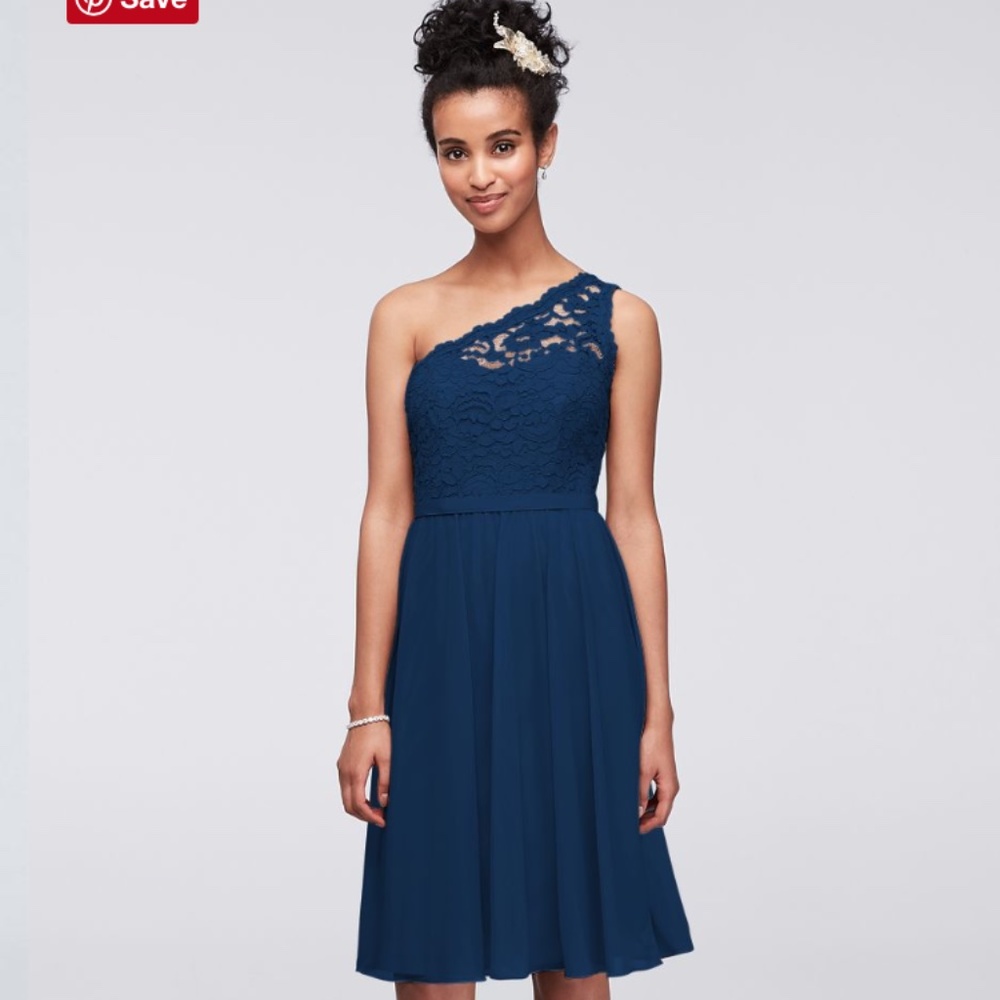 David's Bridal Bridesmaid Dress - Marine
